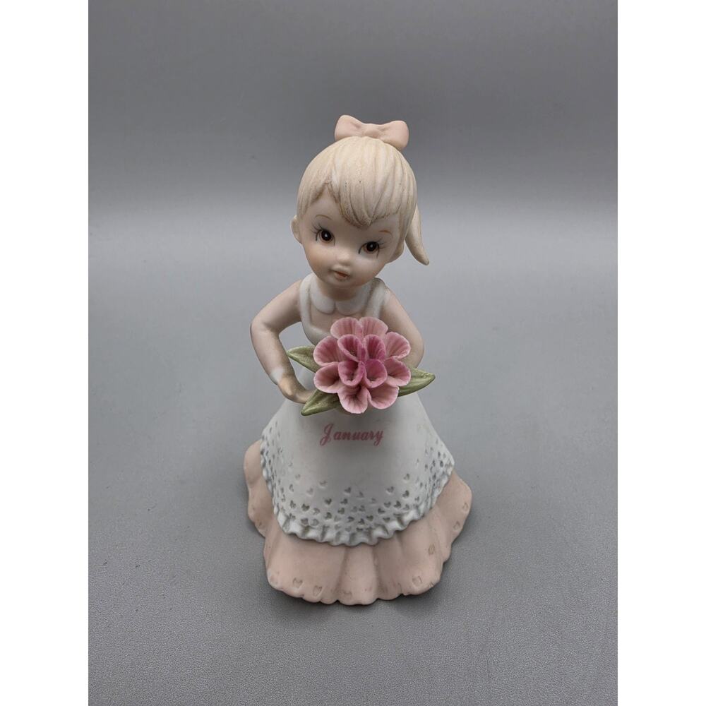 Vintage Lefton January Birthday Girl Figurine Christopher Collection 4 5/8" Tall